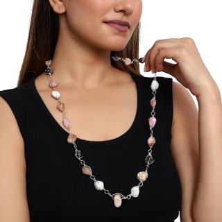 Dalthamman Natural Reiki Healing Tourmaline onyx semi-precious stones, Crystal Tumble fashion necklace set/antique jewellery set for women traditional